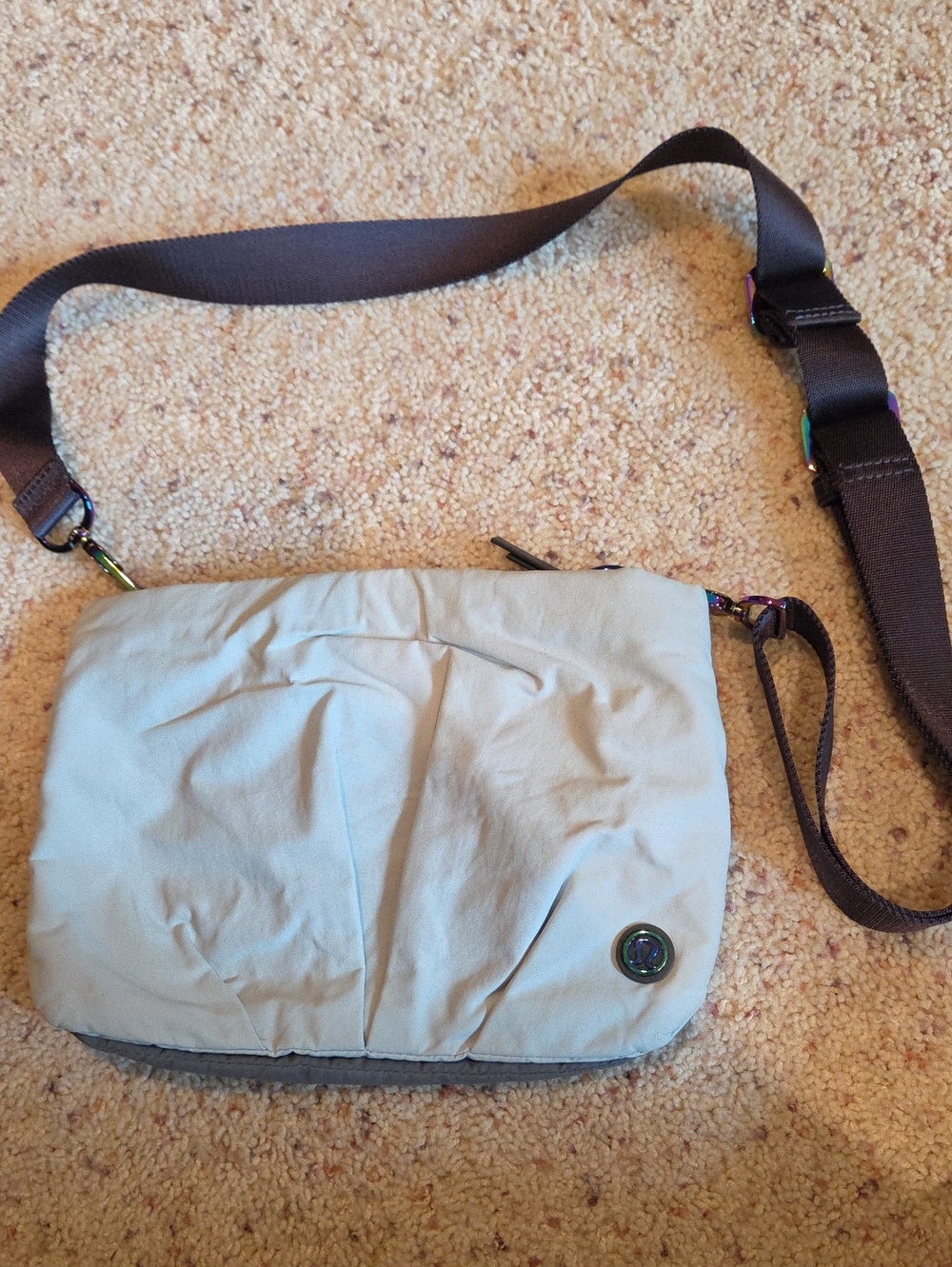 Vintage lululemon athletica Light Gray Crossbody Messenger with Dark Strap